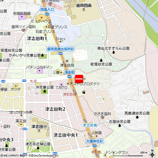 盛岡いすゞモーター株式会社・盛岡支店付近の地図